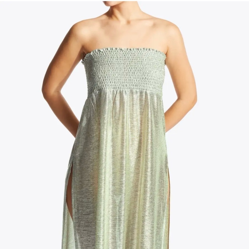 💚💚 KURT GEIGER SHOREDITCH GREEN/SILVER MAXI DRESS-SZ S💚💚NWT - Picture 4 of 17